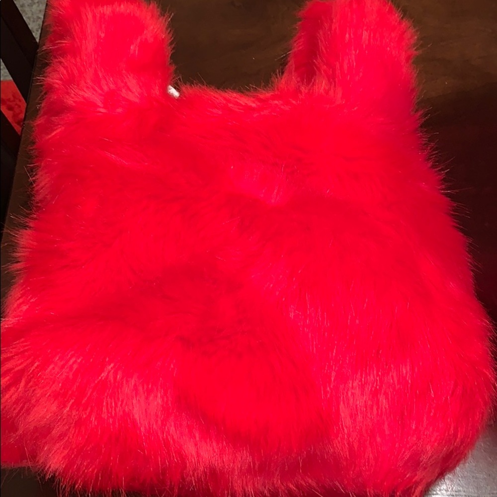 French connection fur wristlet purse